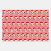 Santa-Hut-Gesicht Geschenkpapier, Benutzerdefinier Geschenkpapier Set (Vorderseite)