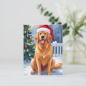 Santa-Hut Labrador | Frohe Weihnachten Hundebild (Stehend Vorderseite)