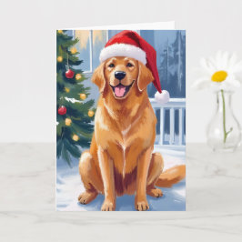 Santa-Hut Labrador | Fröhliche Weihnachten Hund Ma Karte