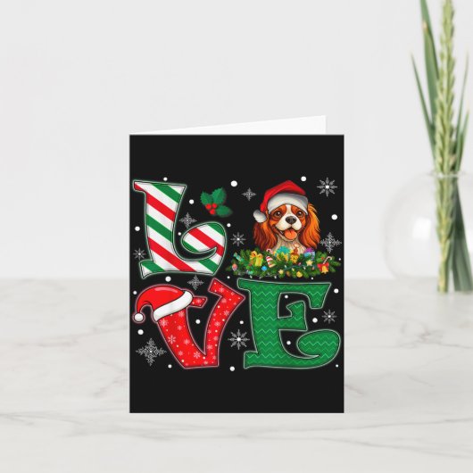 Santa-Hut Liebe Cavalier King Charles Spaniel Hund Karte (Vorderseite)