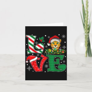 Santa Hut Liebe Gepard Tier Weihnachten Männer Fra Karte