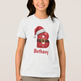 Santa-Hut-Monogramm Buchstabe B Weihnachtsalphabet Tri-Blend Shirt