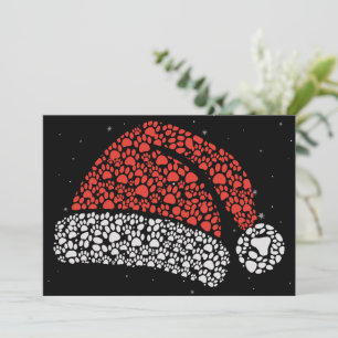 Santa Hut Pfotenabdruck Weihnachten Hunde Liebhabe
