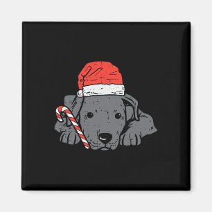 Santa Hut Pitbull Pit Hund Weihnachten Xmas Frauen Magnet