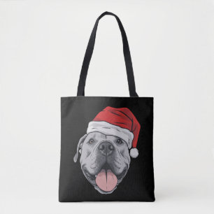 Santa-Hut Pitbull Pit Weihnachten Xmas Haustier Hu Tasche