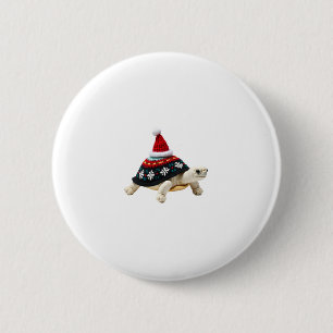 Santa-Hut-Schildkröte - Vintage Meeresschildkröte Button