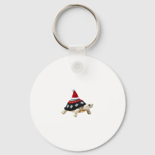 Santa-Hut-Schildkröte - Vintage Meeresschildkröte Schlüsselanhänger