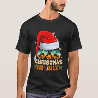 Santa Hut Sungles Strand Weihnachten im Juli Somme T-Shirt