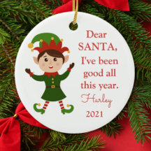 Santa I war ein gutes Foto Weihnachten Elf Keramik