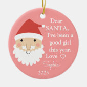 Santa I war ein gutes Girl-Foto Weihnachten Keramik Ornament (Vorne)