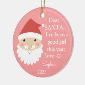 Santa I war ein gutes Girl-Foto Weihnachten Keramik Ornament (Links)