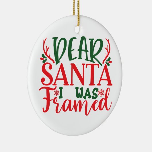 Santa I war Gerahmt - personalize - Christmas Keramik Ornament (Rechts)