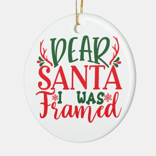 Santa I war Gerahmt - personalize - Christmas Keramik Ornament (Links)