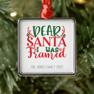 Santa I war Gerahmt - personalize - Christmas Ornament Aus Metall