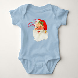 Santa I war gut personalize Christmas Baby Baby Strampler