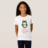 Santa I war Niedliche Weihnachten ein guter Pingui T-Shirt (Vorne ganz)