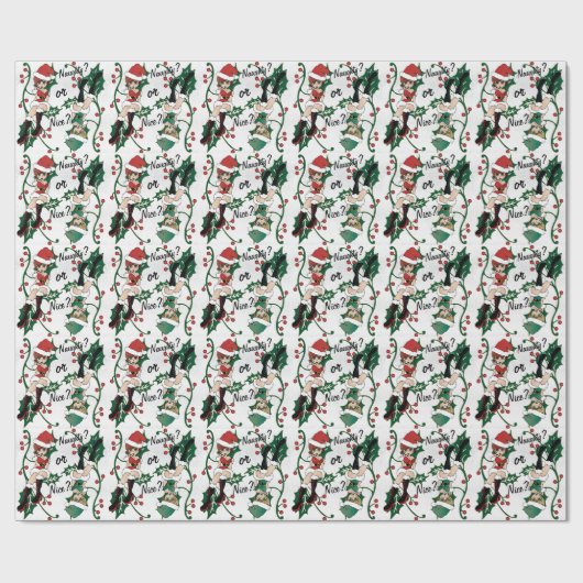 Santa I war unheimlich? oder Nizza? -Weihnachtsmä Geschenkpapier (Flach)