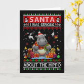 Santa I Was Serious About The Hippo Funny Ugly Chr Karte (Gelbe Blume)