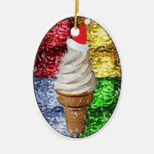 Santa Ice Creme Cone Keramik Lago Maggiore Keramik Ornament