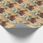 Santa Ice Fishing with Penguins Winter Scene Geschenkpapier (Ecke)