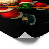 Santa Ice Hockey Player Christmas Xmas Boys Men Bo Poster (Ecke)