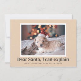 Santa, ich kann lustiges Foto von Haustieren erklä Feiertagskarte