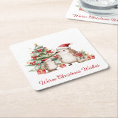 Santa Igel Weihnachtswünsche Rechteckiger Pappuntersetzer (angewinkelt)