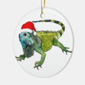 Santa Iguana Keramik Ornament (Links)