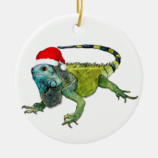 Santa Iguana Keramikornament (Vorne)