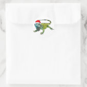 Santa Iguana Runder Aufkleber (Tasche)