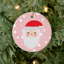 Santa Illustration Cheery Keramik Ornament