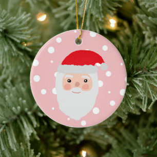 Santa Illustration Cheery Keramik Ornament