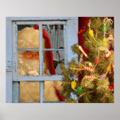 Santa im Fenster Poster (Vorne)