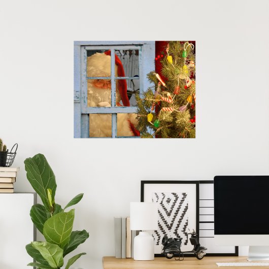 Santa im Fenster Poster (Heimbüro)