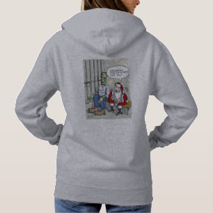 Santa Im Gefängnis Damen grauer Kapuzenpullover Rü Hoodie