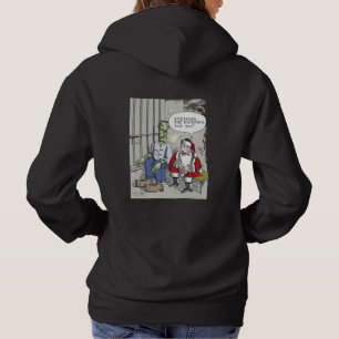 Santa Im Gefängnis Damen schwarze Kapuzenpullover  Hoodie