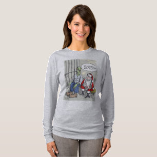 Santa im Gefängnis Frauen graues Langarmshirt T-Shirt
