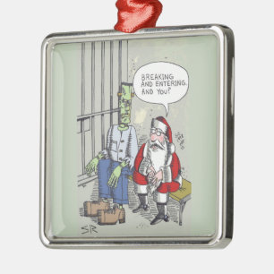 Santa Im Gefängnis Premium-Ornament Ornament Aus Metall
