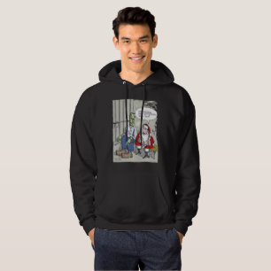 Santa Im Gefängnis schwarzer Kapuzenpullover Hoodie