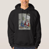 Santa Im Gefängnis schwarzer Kapuzenpullover Hoodie (Vorderseite)