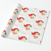 Santa im Hut Geschenkpapier (Ungerollt)