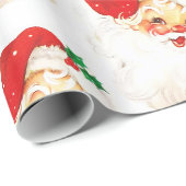 Santa im Hut Geschenkpapier (Rolleneckpunkt)