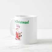 Santa im Nordpol mit Rotnasen-Rentier Kaffeetasse (Vorderseite Links)