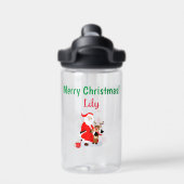 Santa im Nordpol Rentiere mit roter Nase Trinkflasche (Rückseite)