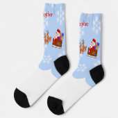 Santa im Schlitten-Design Weihnachten Socken (Linkes Detail)