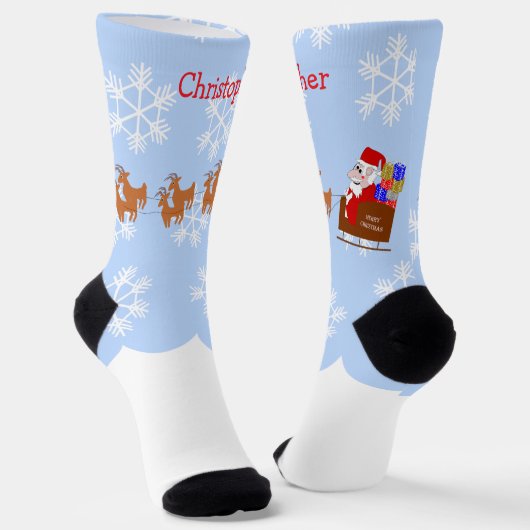 Santa im Schlitten-Design Weihnachten Socken (Gewinkelt)