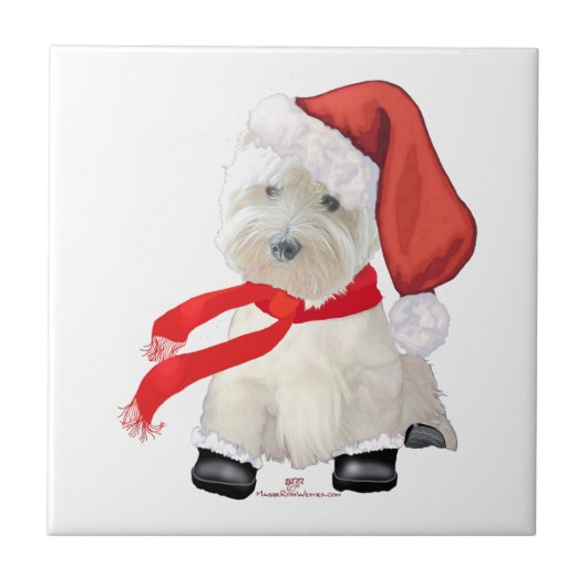 Santa im Stiefel Fliese (Vorderseite)