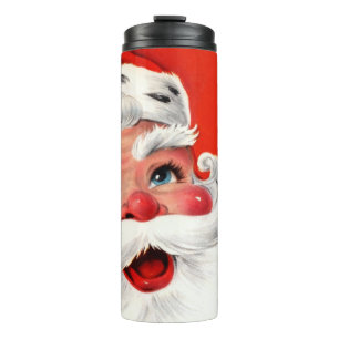 Santa im Stil der Mitte des 20. Jahrhunderts in Na Thermosbecher