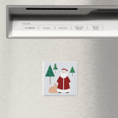 Santa im Wald Magnet (In Situ (Geschirrspüler))