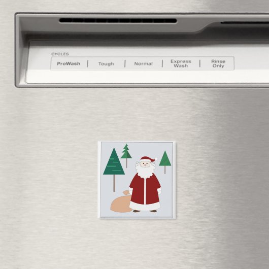 Santa im Wald Magnet (In Situ (Geschirrspüler))